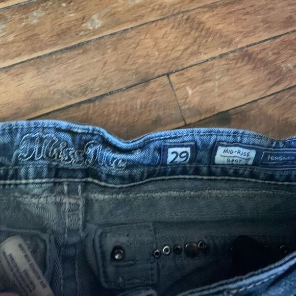 Miss Me bling sequin distressed western boot size 29 jeans - Picture 2 of 4